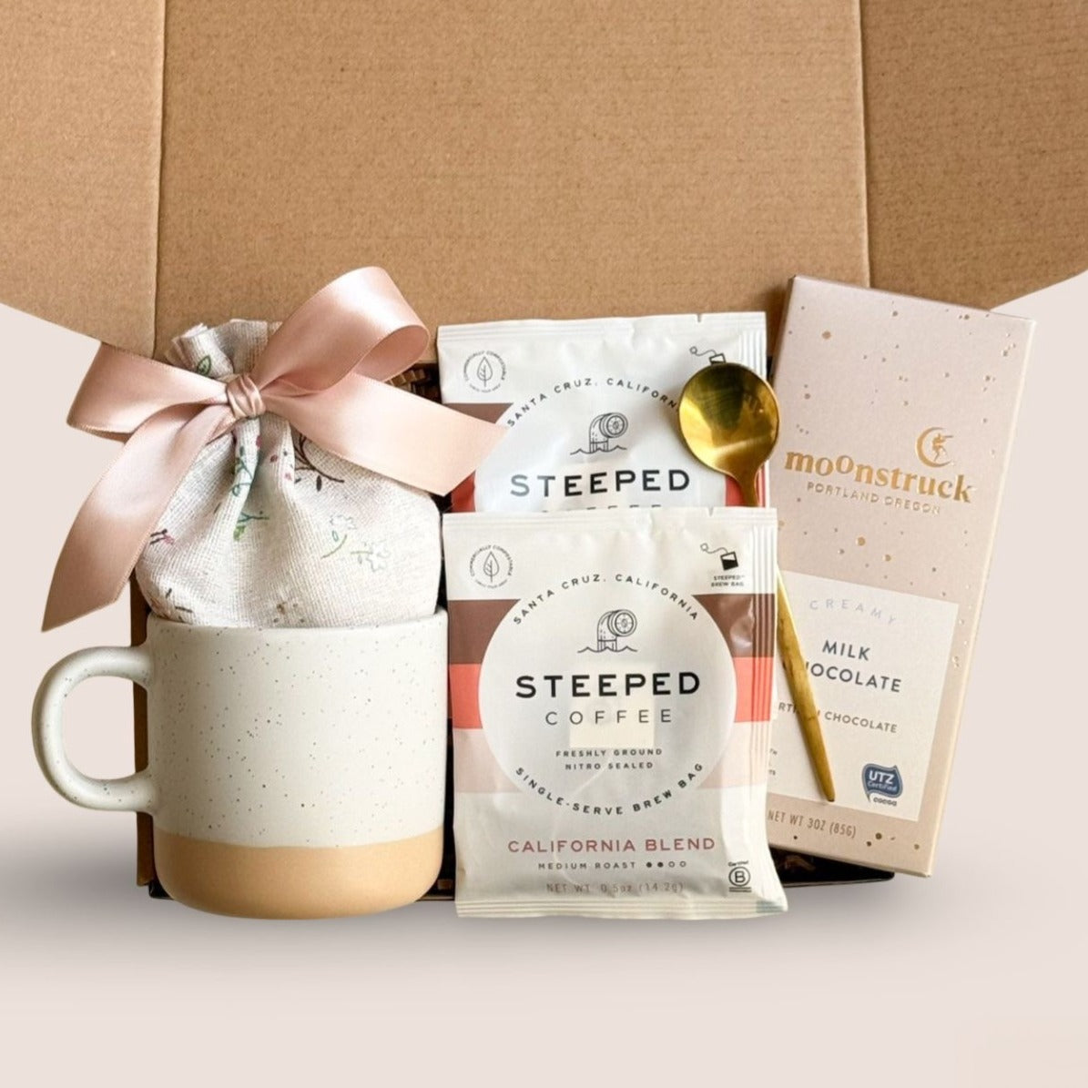 Small Pink Box with Ceramic Coffee Mug – Thoughtful Gift for Coffee Lovers